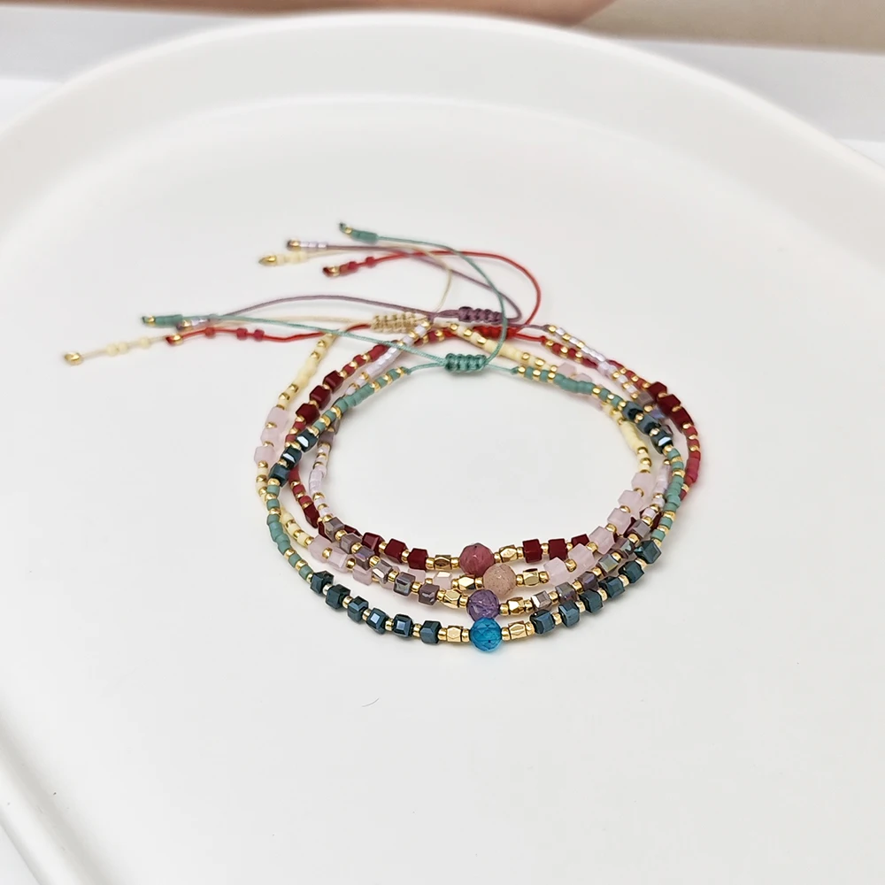 KKBEAD Miyuki Armband Boho Minimalistischen Zierliche Kristall Schmuck Stein Charme Armbänder für Frauen Vintage Pulseras Femme