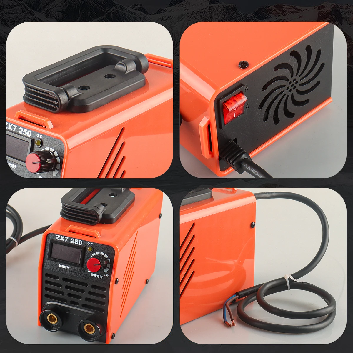 Welder Machine, 250A ZX7 Portable MMA Welding Machine, IGBT Inverter Welder Digital Display with Hot Start Arc Force Anti-Stick 4