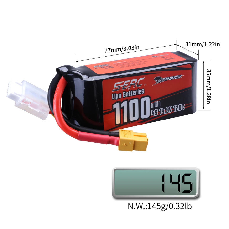 SUNPADOW 4S 14.8V Lipo Battery for RC Models