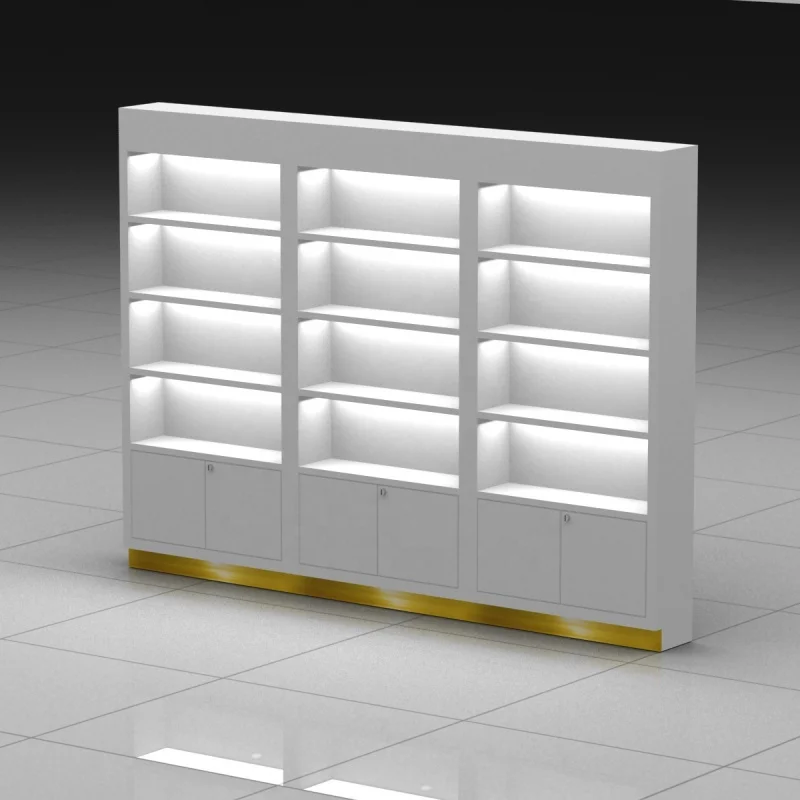 

Custom, Wood Hair Display Rack Fashionable Hair Extension Wig Display Shelf Wig Display Stand with Led Light