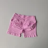 High Waisted Seamless Shorts Gym Shorts Women Fitness Sports Low Ribbed Band Workout Scrunch Butt Yoga Booty Running Short Pants