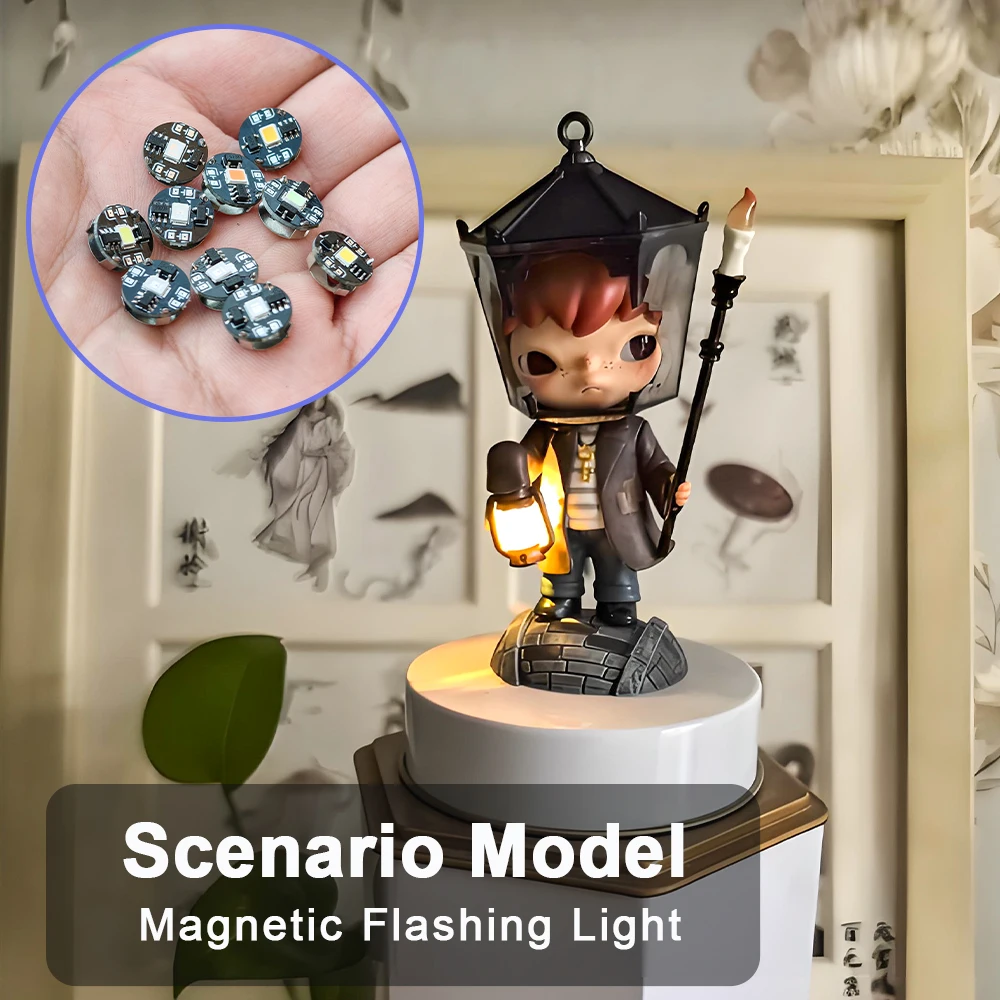 2PCS 미니 슈퍼 밝은 자석 제어 LED 시뮬레이션 촛불 플래시 라이트 DIY 제작 불꽃 램프 모델 장난감 재료