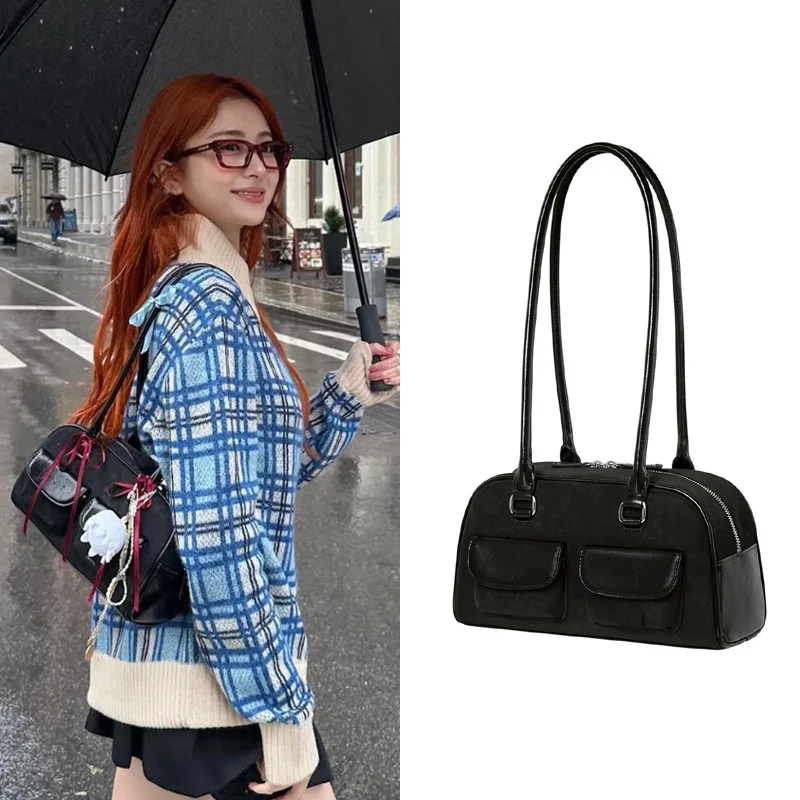 

Korean Huh Yunjin Sane Style Standoil Bowling Bag STAND OIL Boston Tote Bag Underarm Bag for Women