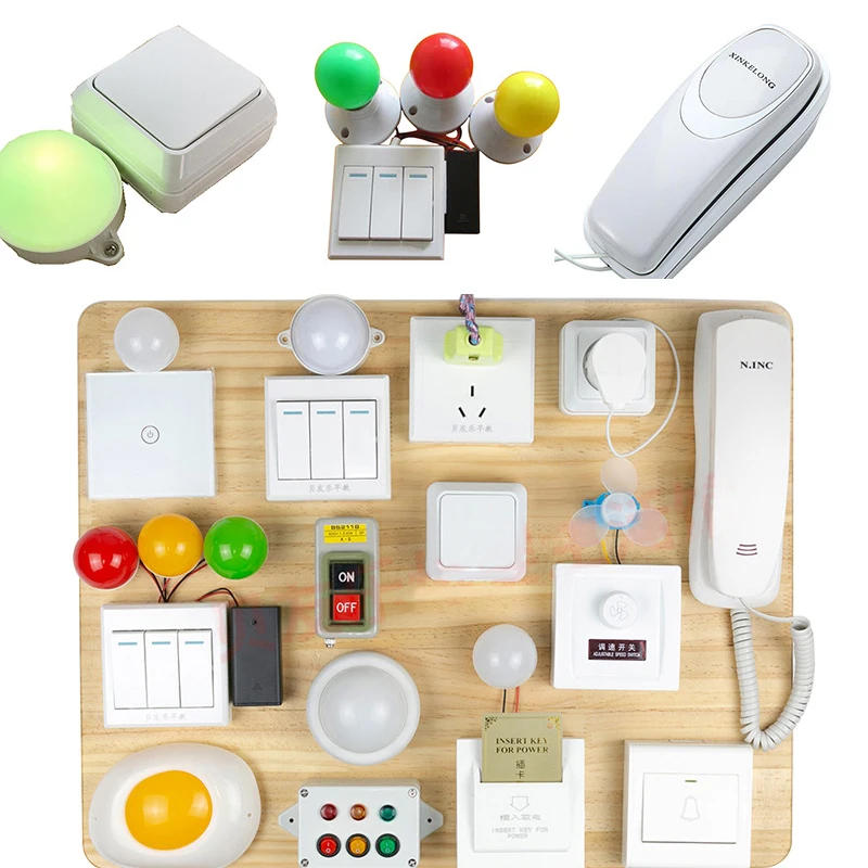 

Electrical Socket Busy Board Montessori Accessories DIY Educational Toys Sensory Activity Busyboard Component Part for Children