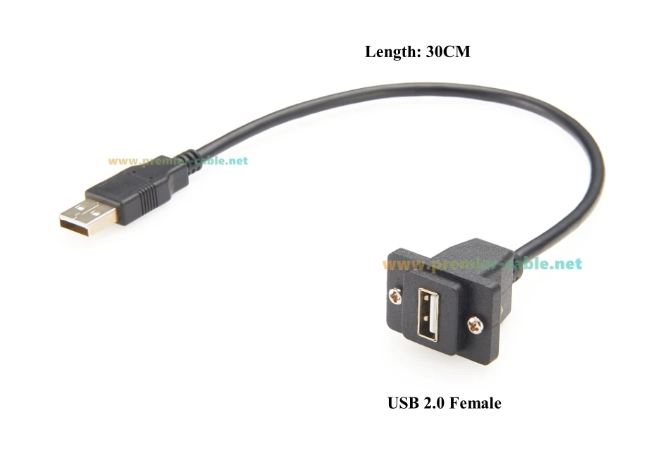 USB 2.0 Stecker auf Buchse Verlängerungskabel USB Typ A Schraubklemme Chassis-Einbau Durchgangsflansch-Kupplung Verlängerungskabel – Detail 4