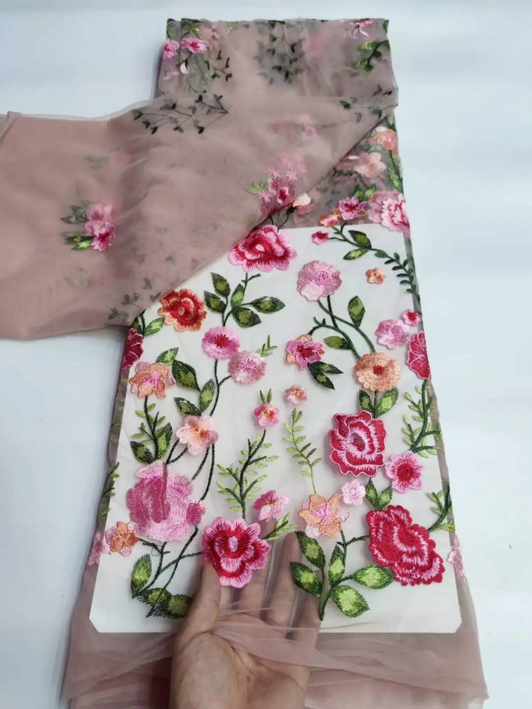 African Mesh Lace Fabric High Quality Nigerian Tulle Lace French Net With Flower For Dress