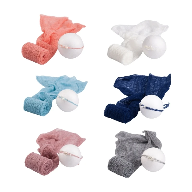 

Baby Photography Posing Blanket Pearls Headband Newborn Shower Party Supplies