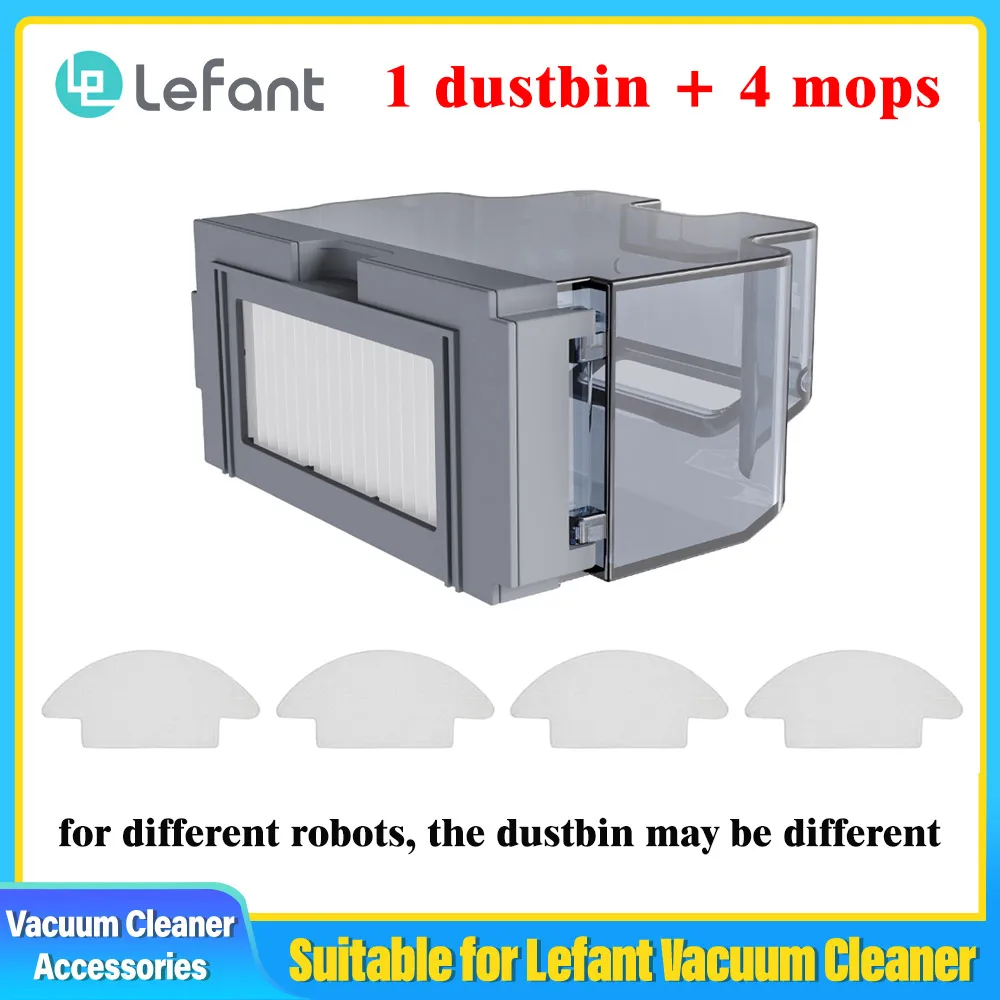 

Мусорная корзина x1 + многоразовые швабры x4 для Lefant M210 M210B M210Po M213. .. Аксессуары для робота-пылесоса