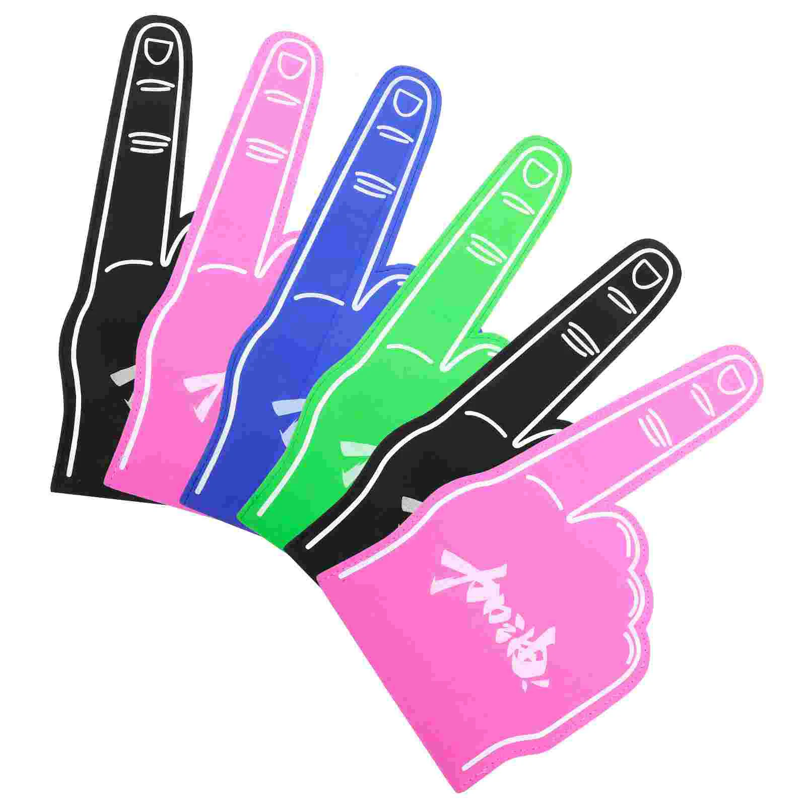 

6pcs Sporting Events Foam Fingers Foam Hand Gloves Palm Cheering Props