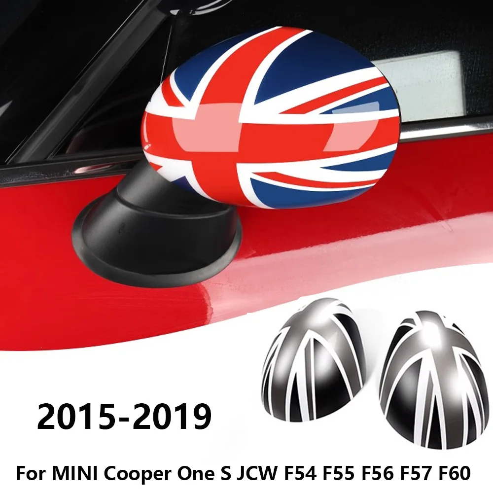 

2Pcs/Set The Black Flag Car Shell Outside Rear View Mirror Covers For BMW MINI Cooper One S JCW F54 F55 F56 F57 F60 2015-2019