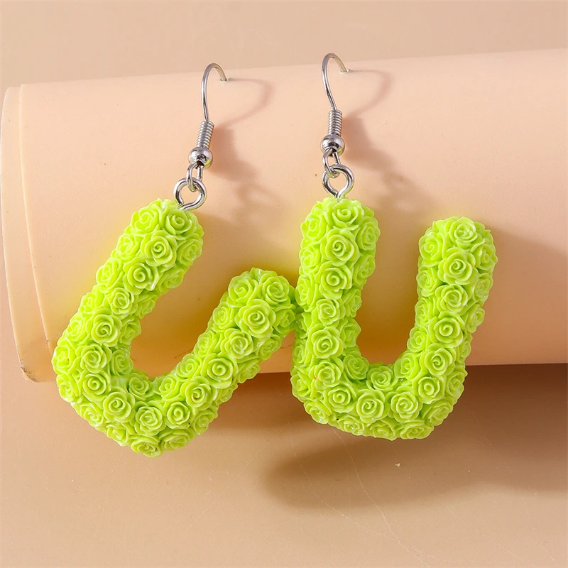 Modische Bunte A-Z 26 Englische Buchstaben Ohrhänger für Frauen und Mädchen Brincos Femme Party Urlaub Schmuck Geschenke – Detail 25