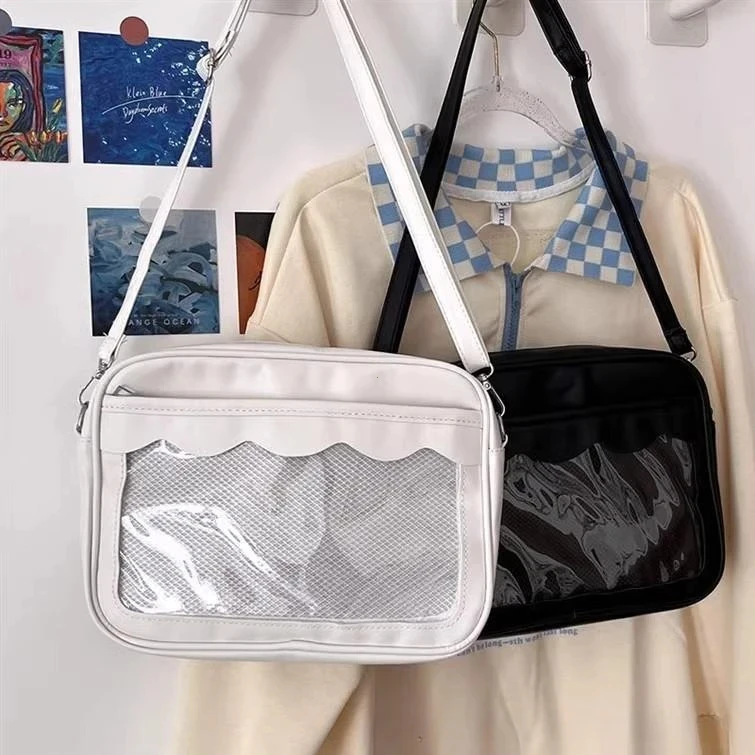 Japanische Harajuku Ita Tasche für Frauen PU Transparente Tasche Itabag High School Mädchen Uniform JK Umhängetasche Umhängetasche Handtaschen – Detail 4