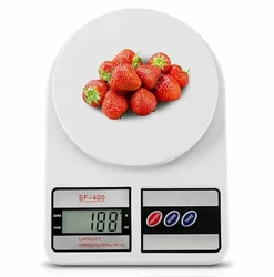 Precision Stainless Steel Digital Kitchen Scale - 22lb/10kg Capacity, Versatile Measurement Units, Battery Powered (White)