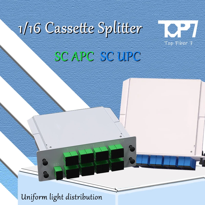 

SC APC/UPC 1x16 Cassette Splitter LGX Box Cassette Card Inserting PLC Splitter Module 1x16 Ports Fiber Optical PLC Splitter