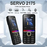 SERVO 2175 2G GSM Button Mobile Phone Dual Flashlight 3 SIM Card Loud Speaker Bluetooth Dial Music Player MP3 Feature Telephone 1