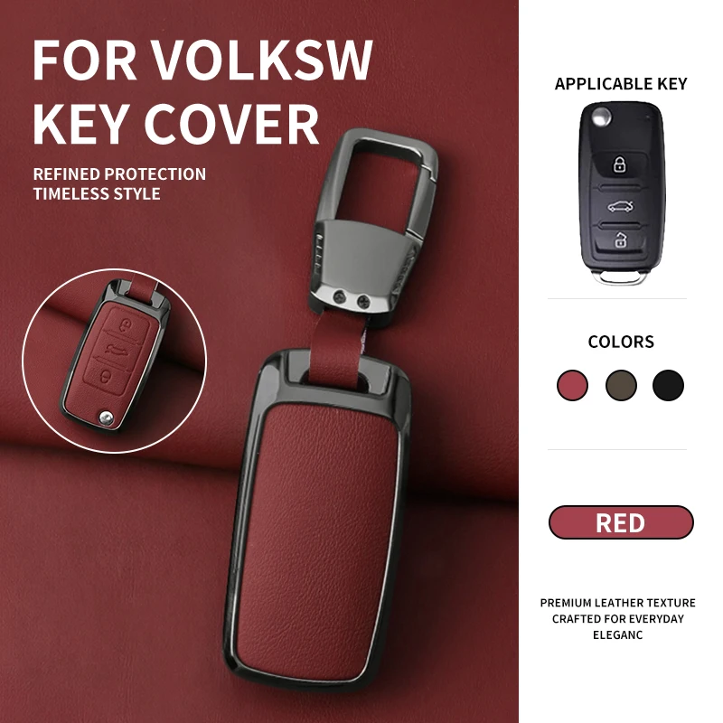 Durable Metal Alloy Leather Key Case Cover