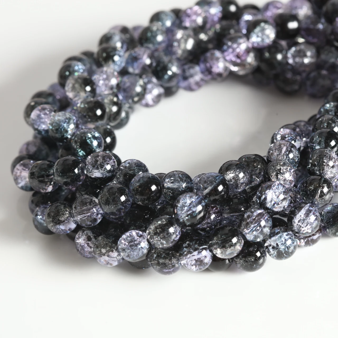 Elegant Pink Crackled Glass Beads for Handmade Jewelry Crafts