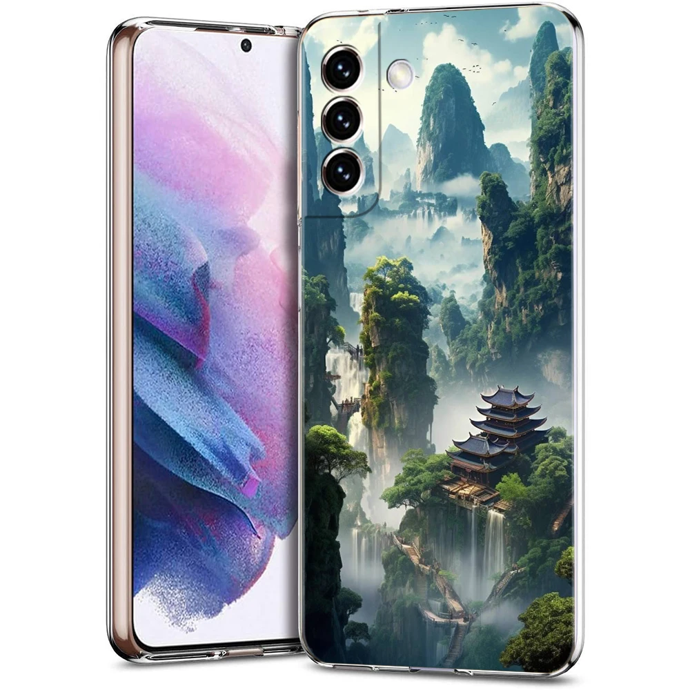 Clear Soft Silicone Landscape Art Phone Case Cover
