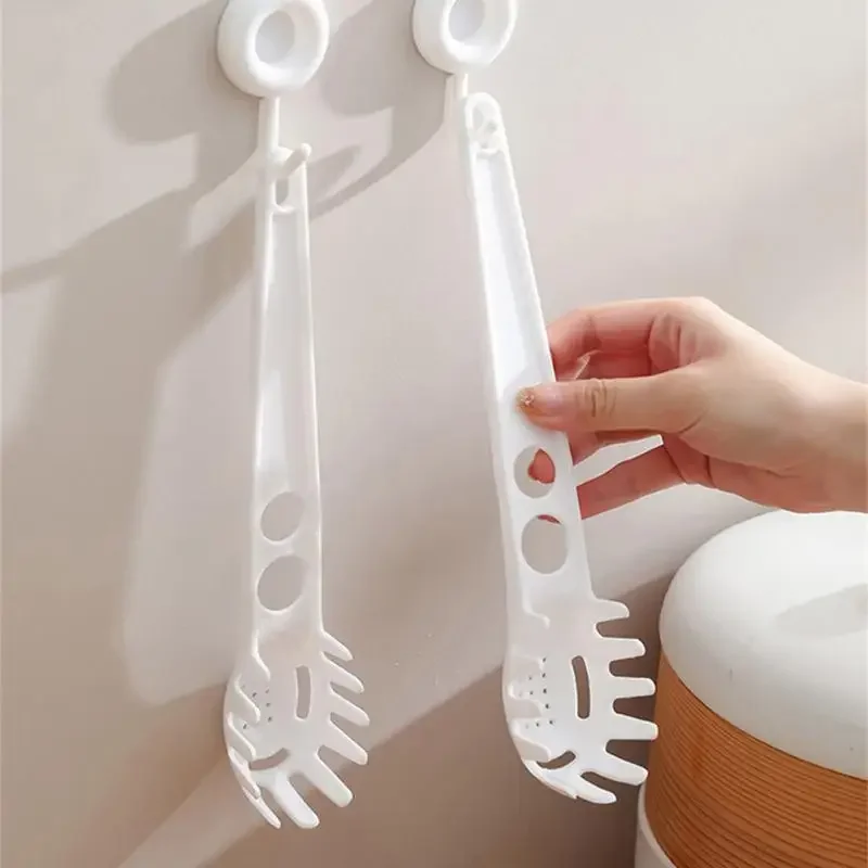 Pasta Cooker with Strainer Heat Resistant Spaghetti Egg Yolk Scoop Egg Separator Plastic Filter Drain Spoon Kitchen Accessories