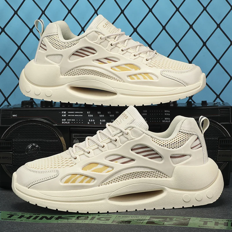 A Sports Walking Shoes Suitable for Men, with Breathable and Durable Shock-Absorbing and Non-Slip Running Shoe Design, Fabric Upper Low-Top Style, Eva Soles and Fabric Insoles, Suitable for All Seasons, Solid Color Men's Shoes 2