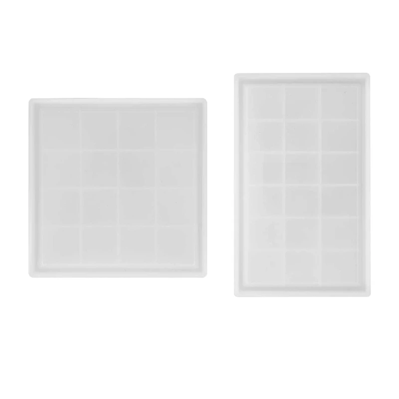 

2Pcs/Set Rectangle Square Tray Mold For Resin, Rolling Tray Mold, Shiny Silicone Tray Resin Mold, Silicone Plate Mold