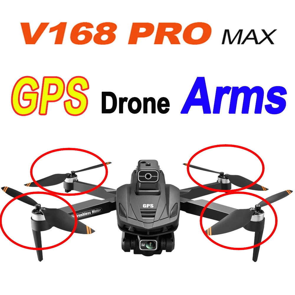 Original V168 ProMax GPS RC Drone Spare Part Motor Arm with Brushless Engine V168 GPS Drone Arms Quadcopter Accessory Parts