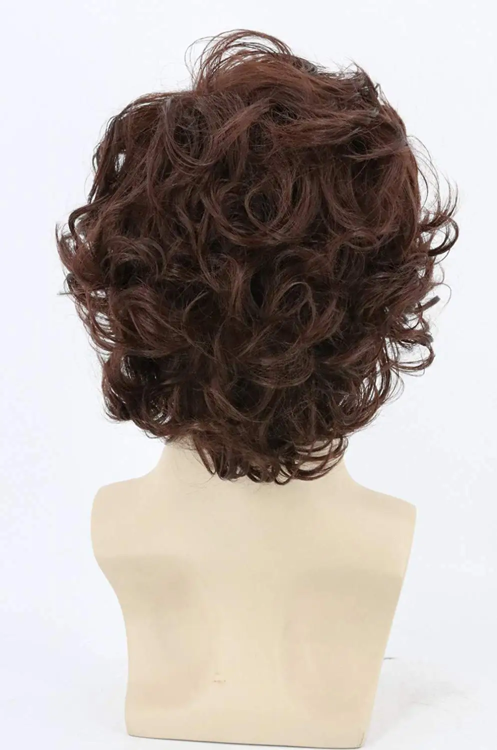 Halloween Wig 70s Men's Brown Short Wave Fluffy Role-Playing Costume Character