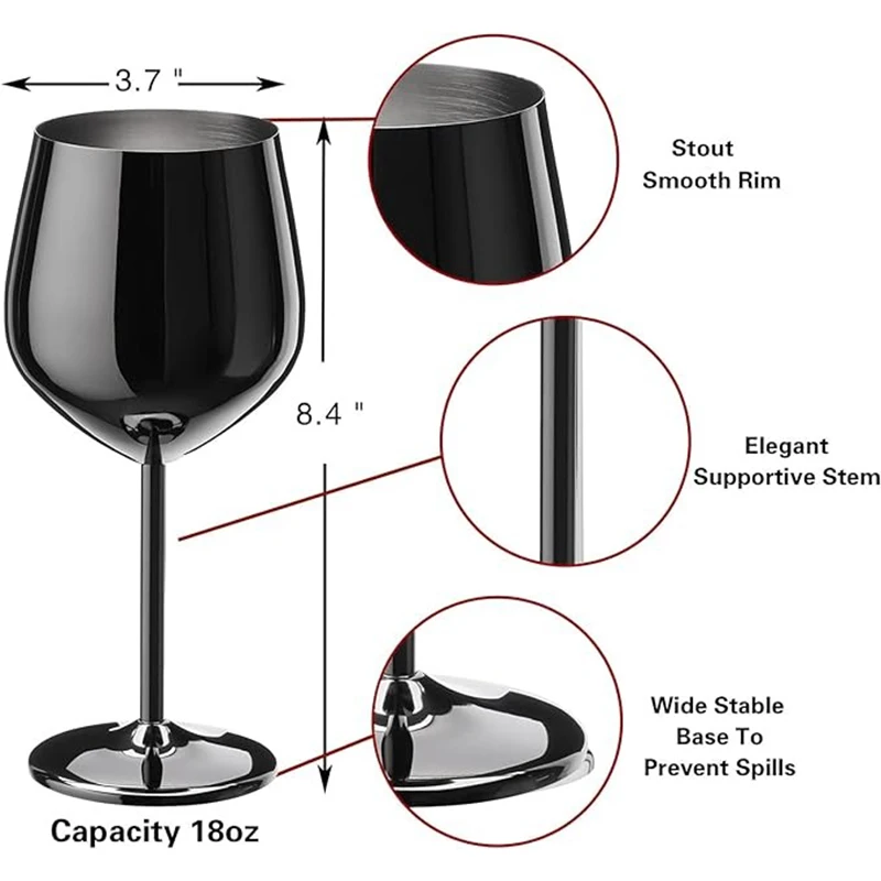 New Stainless Steel Glass Cocktail Creative Metal Wine Glass Bar Restaurant Champagne Red Wine Drinkware Barware Cup