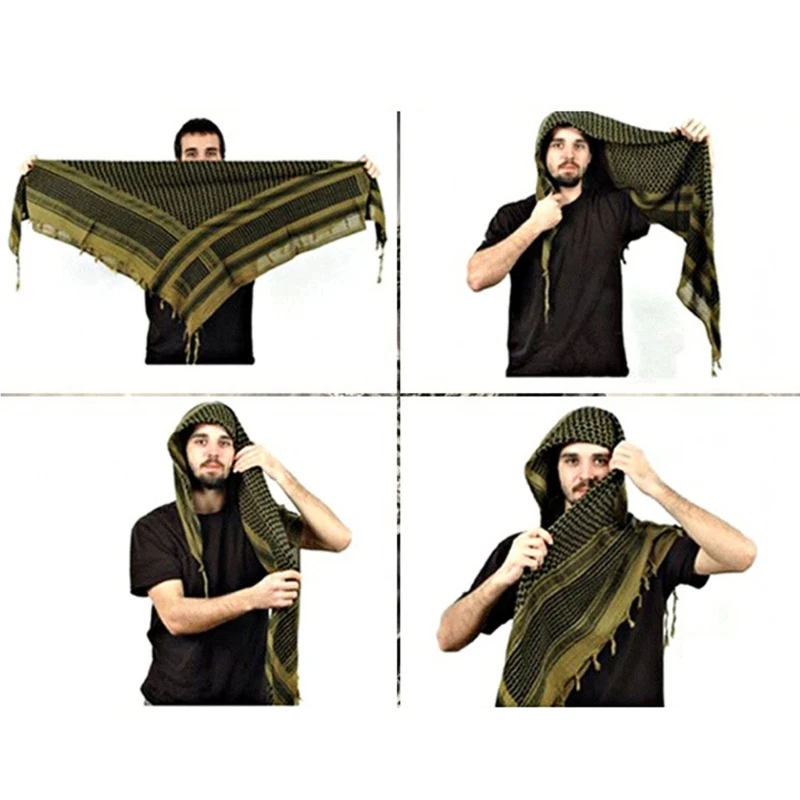 Desert Shemagh Scarf Cotton Arab Headscarf Unisex Keffiyeh Face Cover Universal Headwrap Arabian Scarf Neck Cover women scarves