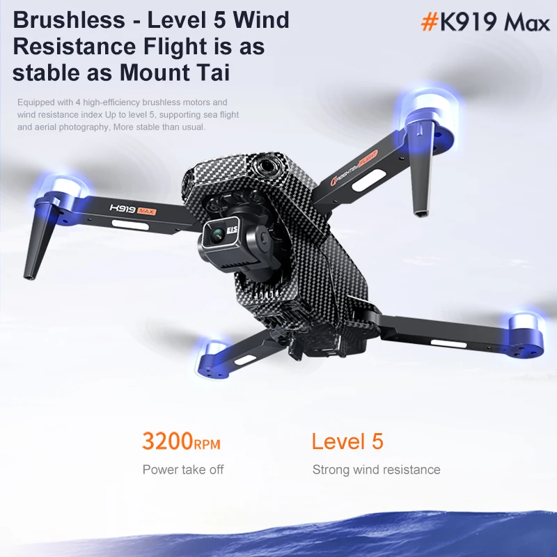 Drone GPS K919 MAX 3-assen EIS 4K HD Camera Laser OAS
