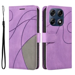 Deluxe Leather Wallet Flip Case with Kickstand and Card Holder - Motorola Moto X70 Air (PURPLE)