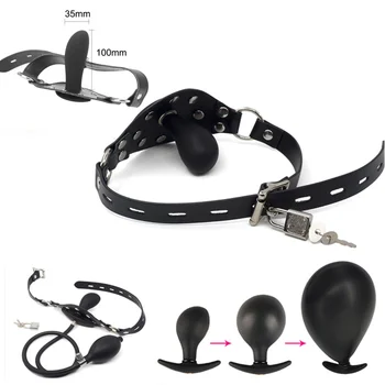 18+ Adults Super Huge Strapless Inflatable Mouth Gags Restraint Slave BDSM Bondage Open Mouth Ball Expandable Big Mouth Plug 6