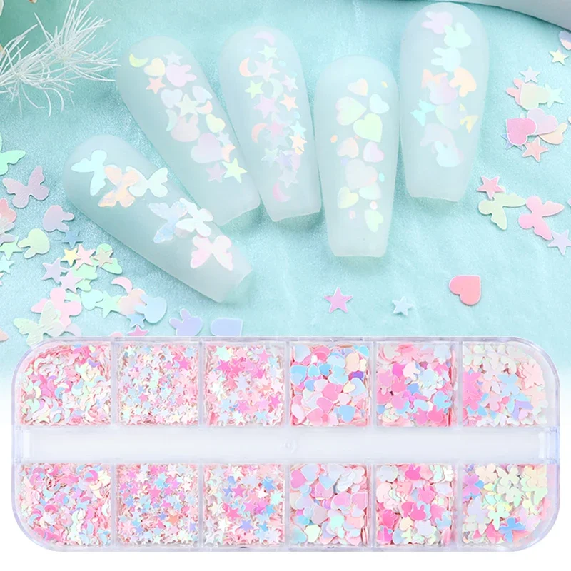 

Mermaid Star Moon Butterfly Glitter Kit Nail Sequins Decorations Dreamy Rabbit 3D Flakes Nails Art Accessories Manicure Material