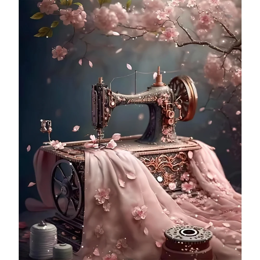 5D DIY Full Round Drill Diamond Painting Cherry Blossom 30x35cm