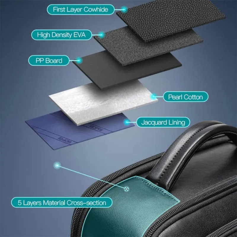 BOPAI Wholesale  large Capacity Business 15.6 Inch Laptop Usb Charging Custom Bag Pack Men Luxury Travel Genuine Leather Backpac 3
