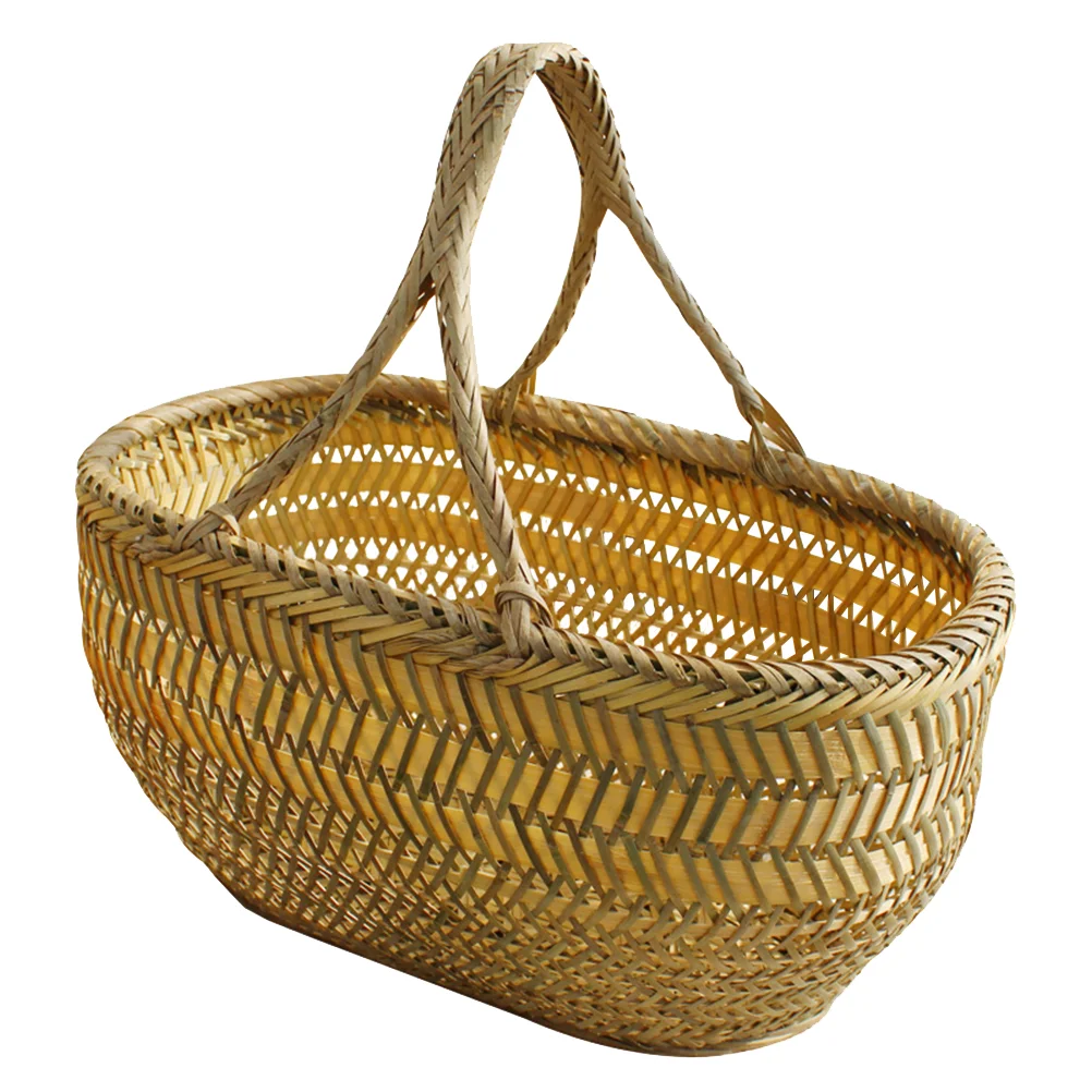 

Large Storage Basket Easter Eggs Basket Woven Plant Baskets Woven Gift Baskets Egg Basket with Handle Decorative Planter Basket