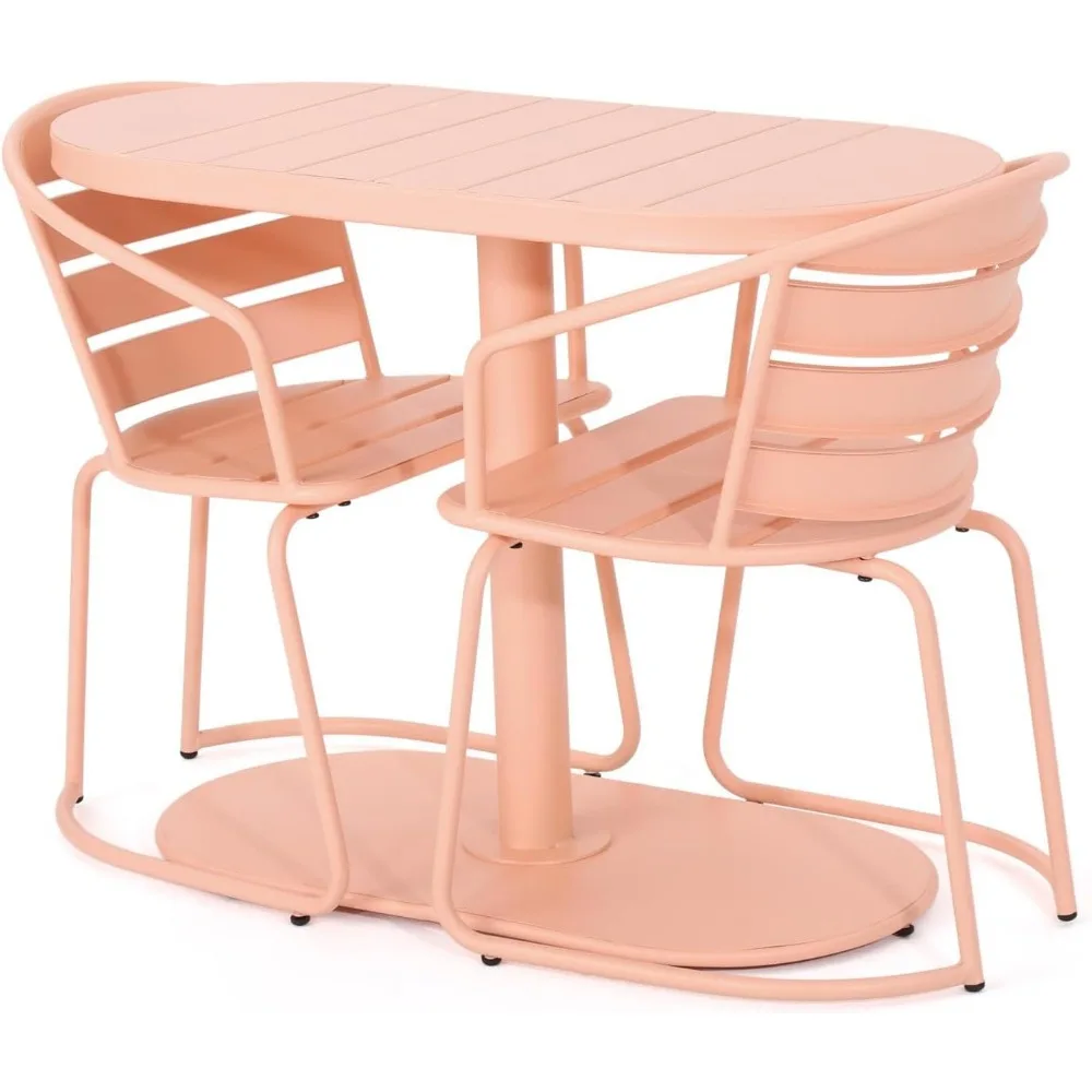 Patio Bistro Set 3 Piece Outdoor, Retro Metal Bistro Table and Chairs Set of 2,Waterproof CafeTable Set for Indoor/Outdoor/Porch 6