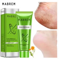 MABREM Foot Treatment Cream Whitening Anti-cracking Moisturizing Foot Care Exfoliating Scrub Anti-dry Calendula Olive Repair 40g