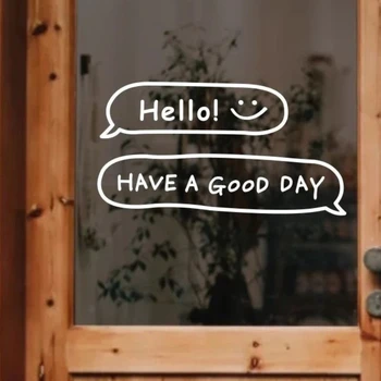 Adesivi 'Have A Good Day' in Inglese per Abbigliamento, Saloni di Bellezza, Selfie, Specchi, Decorazioni per Finestre e Pareti, Poster per Porte in Vetro