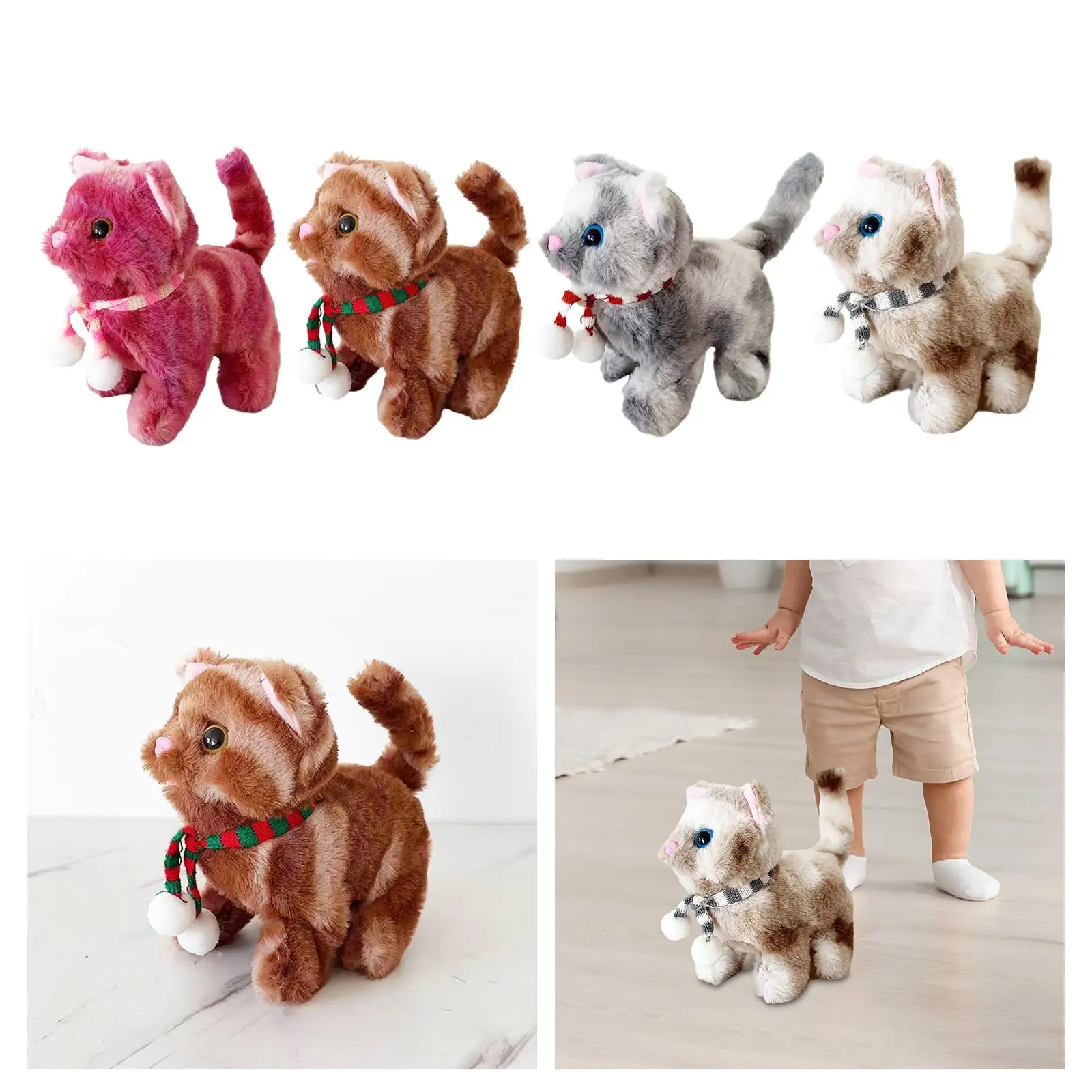 Electronic Robot Cat Toys Realistic Soft Plush Toy Interactive Cat Electronic Pets for Kids Boys Girls Children Birthday Gifts 3