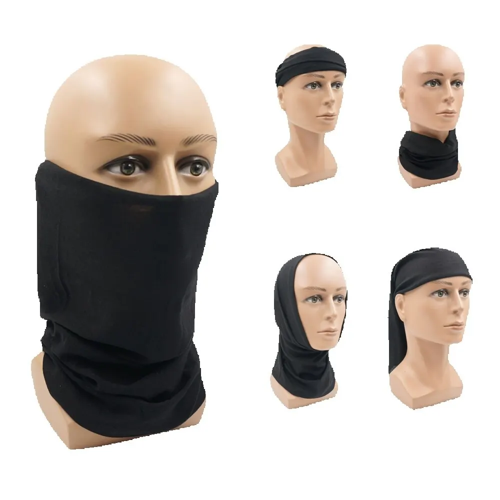 Solid Color Breathable Seamless Headband Black Magic Scarf Bandana Tube Neck Gaiter Men Women Balaclava Outdoor Sports Face Mask 2