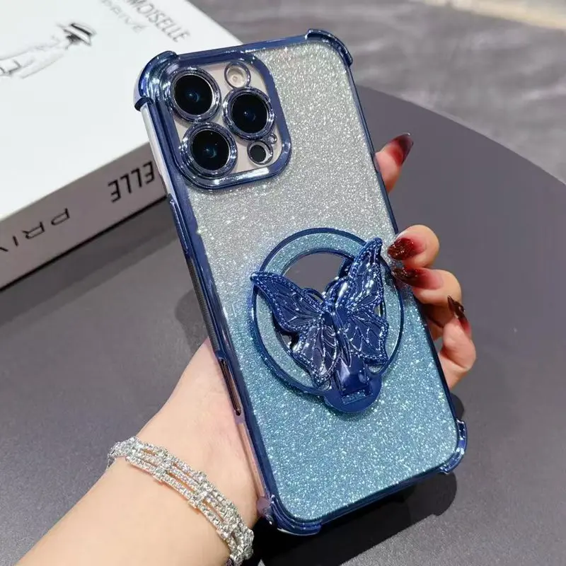 Shockproof Mirror Butterfly Phone Case - Elegant and Durable Protection Cover