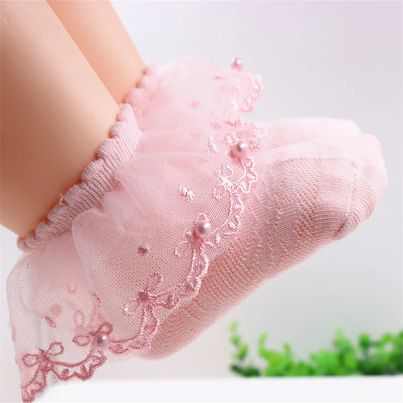 

Lawadka 0-10Years Summer Thin Baby Socks For Girls Fashion Lace Pearl Children' Socks Princess Kids Clothes Accessories 2022 New