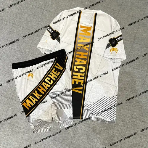 Summer Top Boxer MMA Octagonal Cage Islam Makhachev Tshirt Shorts Set Men Sports Training Running Set Speed drying Fighting Set - Image 6