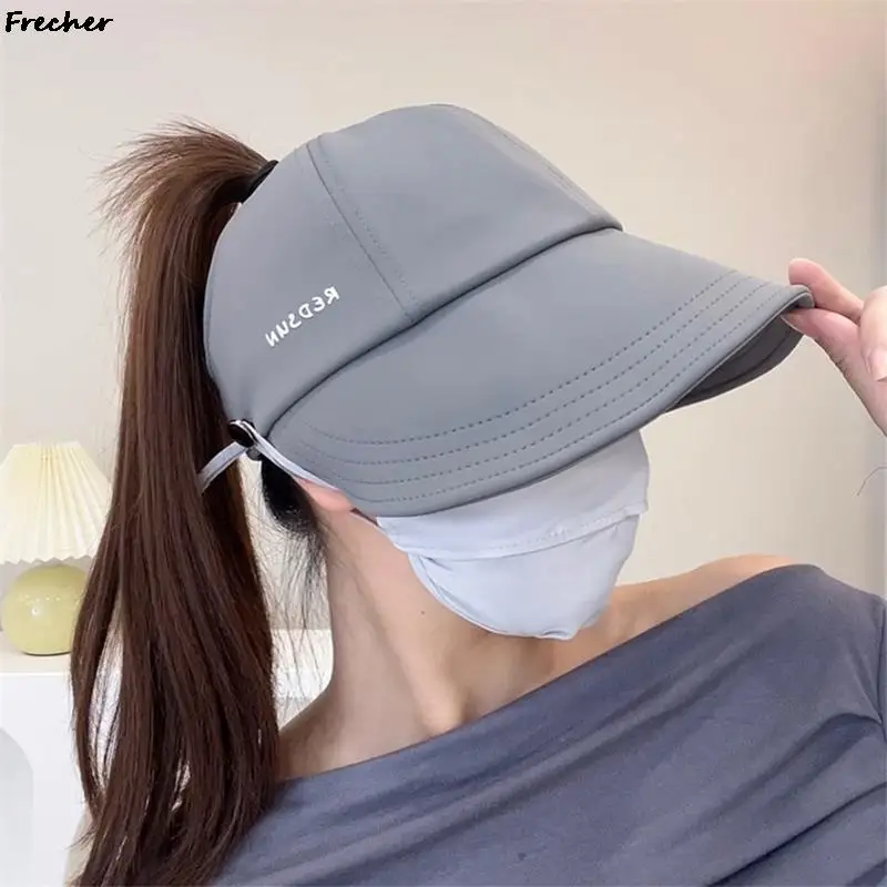 

Sun Protection Golf Caps Adjustable Buckle Sun Hat Empty Top Baseball Cap Street Fashion Ponytail Visors Solid Color Casquette