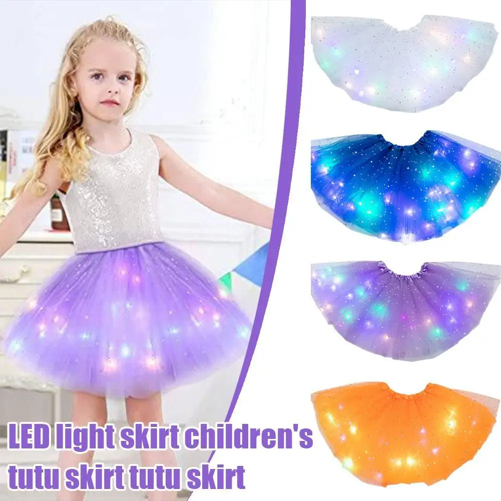 

LED Skirt Neon Light Up Tutu Stage Dance Glow Birthday Party Gift For Girls Flower Crown Fairy Costume Magic Wand Party Decor