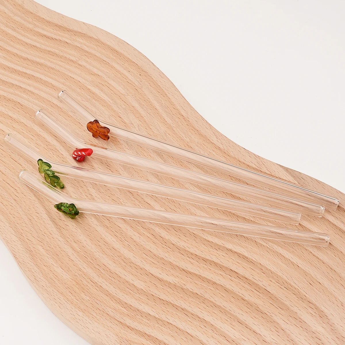 Christmas Glass Straw Set with Brush 6
