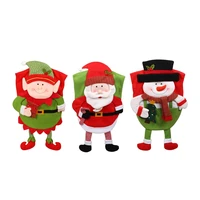 Chair Covers Santa Red Hat Chair Xmas Kitchen Dining Chair Slipcovers 1