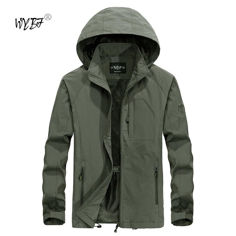 2024 Spring Autumn Men's Outdoor Sports Camping Hunting Windproof Jacket Hooded Waterproof US Tactical Fishing Climb Jacket