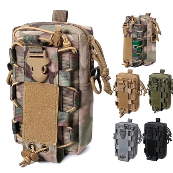 Molle EDC Water Bottle Pouch Canteen Kettle Carrier Holder Outdoor Sports Phone Holder Travel Camping Hiking Hunting Waist Bag 1